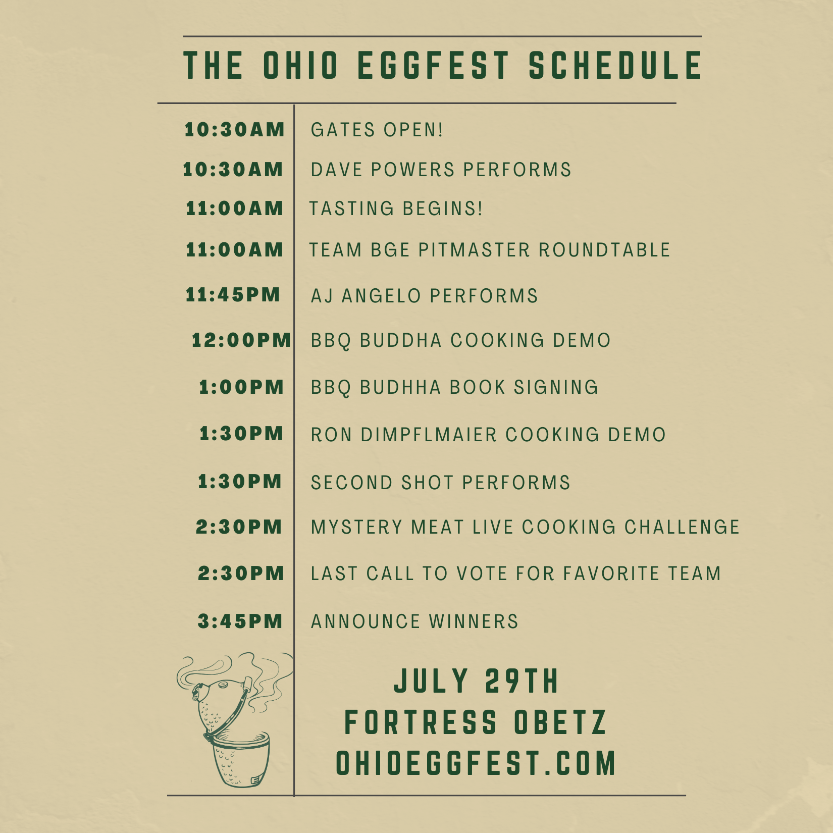 the ohio eggfest big green egg festival schedule